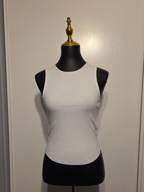 American Eagle Outfitters White Ribbed Tank Top
